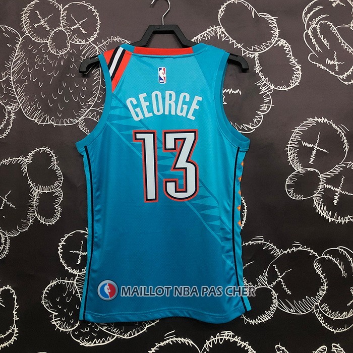 Maillot Oklahoma City Thunder Paul George NO 13 Ville 2018-19 Bleu